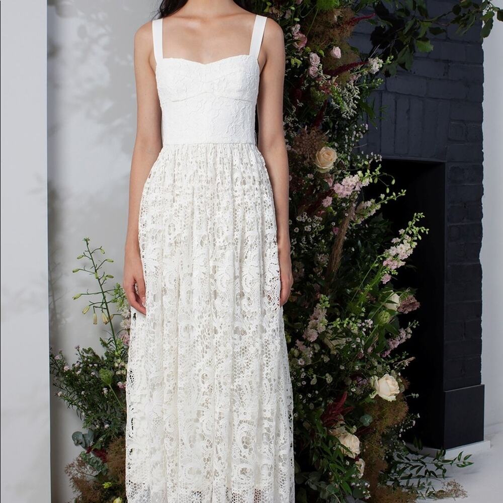 French Connection Eliza Lace Fit & Flare Dress 4 NWT